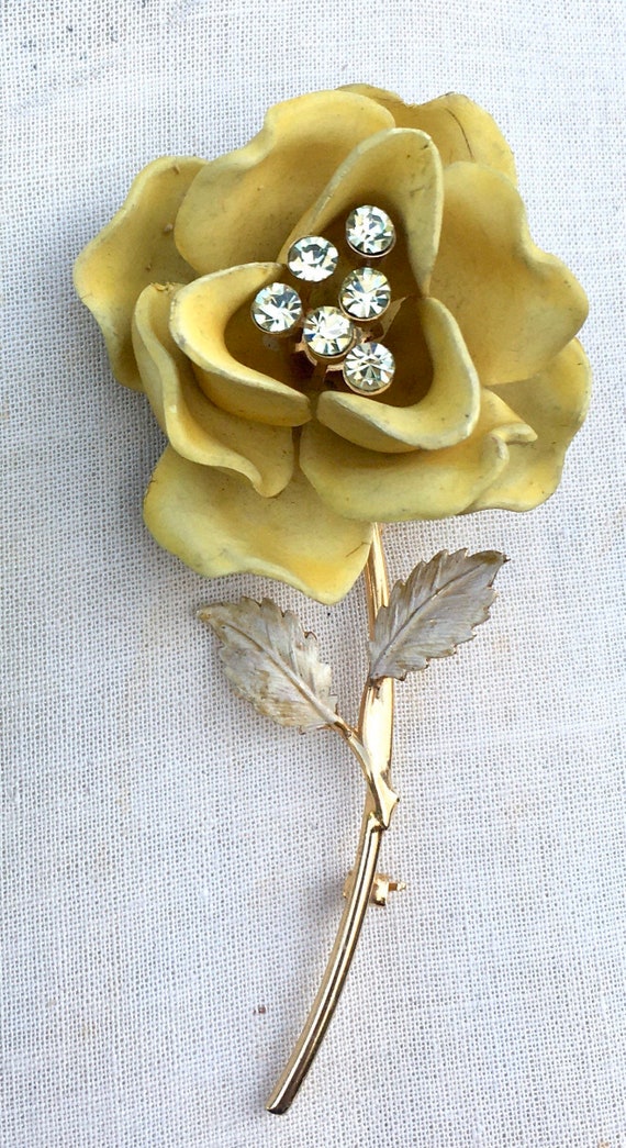 Vintage 60's HIPPY Brooch / 70's Enamel FLOWER PO… - image 5