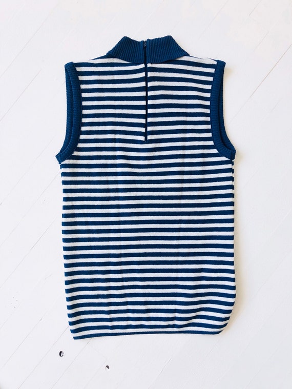 1970’s Striped Sleeveless Turtleneck Top - image 4