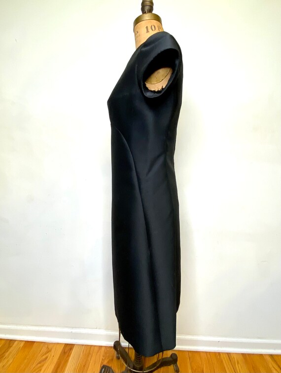 MOD 1960's Black A Line Couture Style Dress / siz… - image 3