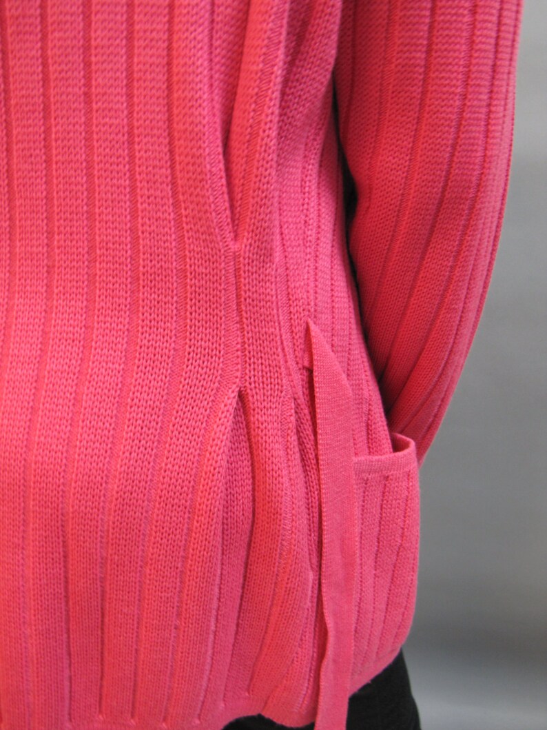 Deadstock UNGARO SWEATER, NOS 1980s Pink Designer Cardigan image 5