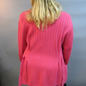 Deadstock UNGARO SWEATER, NOS 1980s Pink Designer Cardigan image 4