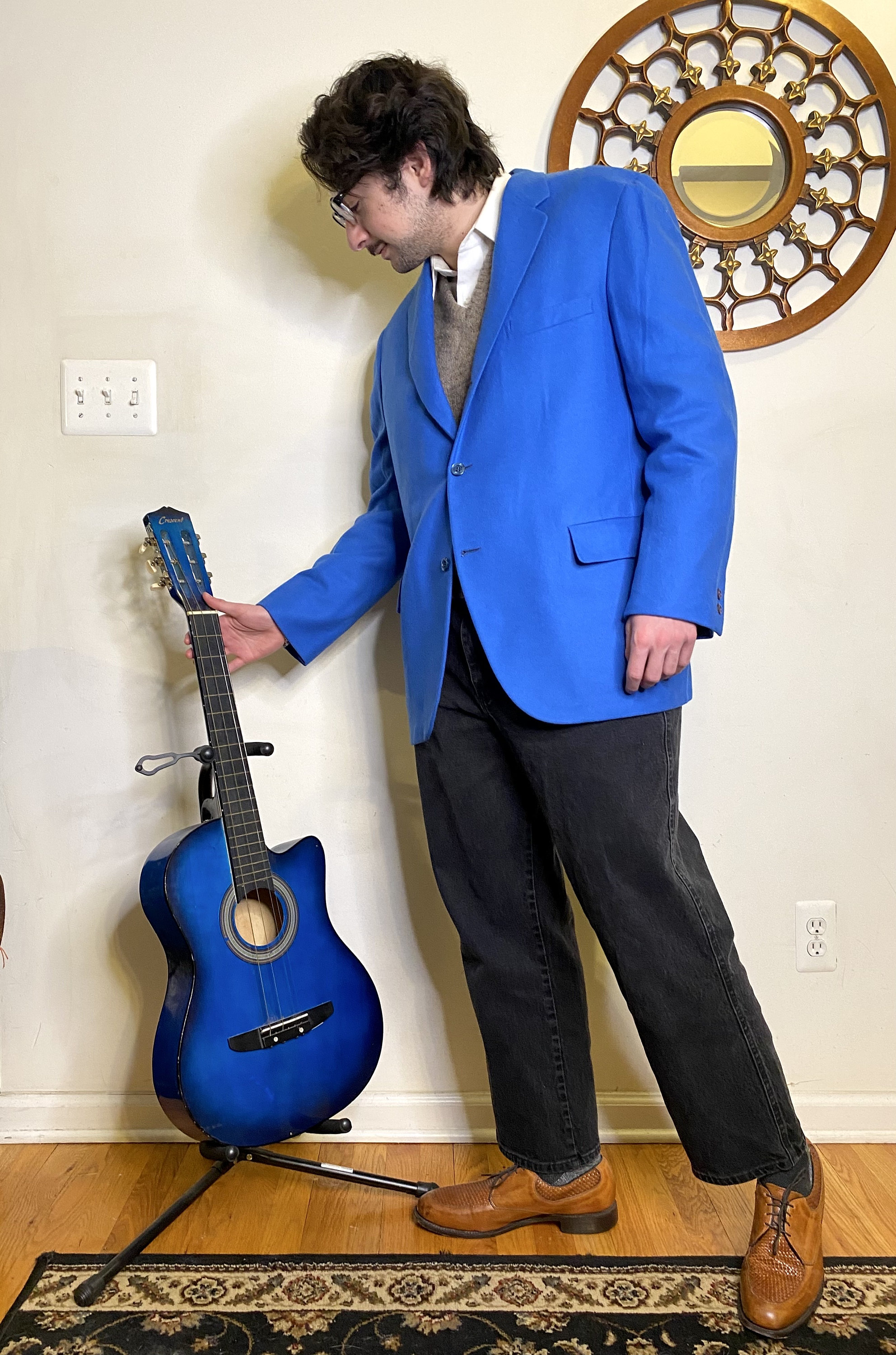Electric Blue Blazer Etsy UK