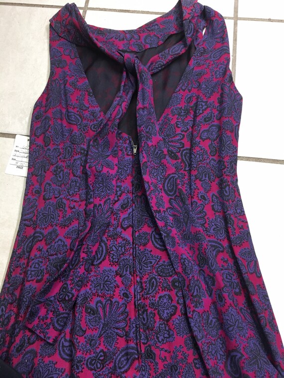 Late 50s / 60's Purple PAISLEY Dress, size S - image 5