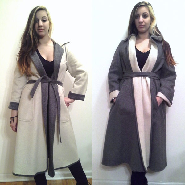 Marvelously MOD 60's, "Cojana" LONDON England, Reversible WOOL Vintage Coat, size Medium