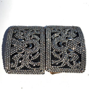 Antique FRENCH Cut STEEL Shoe Buckles, 1800&#39;s Shoe Buckles Made in France