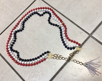 New Old Stock Retro Vintage Patriotic Red White Blue Plastic 
