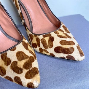 Vince Camuto LEOPARD Print Pony Fur Shoes / Pin Up High Heels / SEX KITTEN Heel size 8.5 image 10