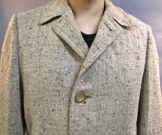 1940's Men's SLUB Coat, IMPORTED Wool TWEED Jacke… - image 3