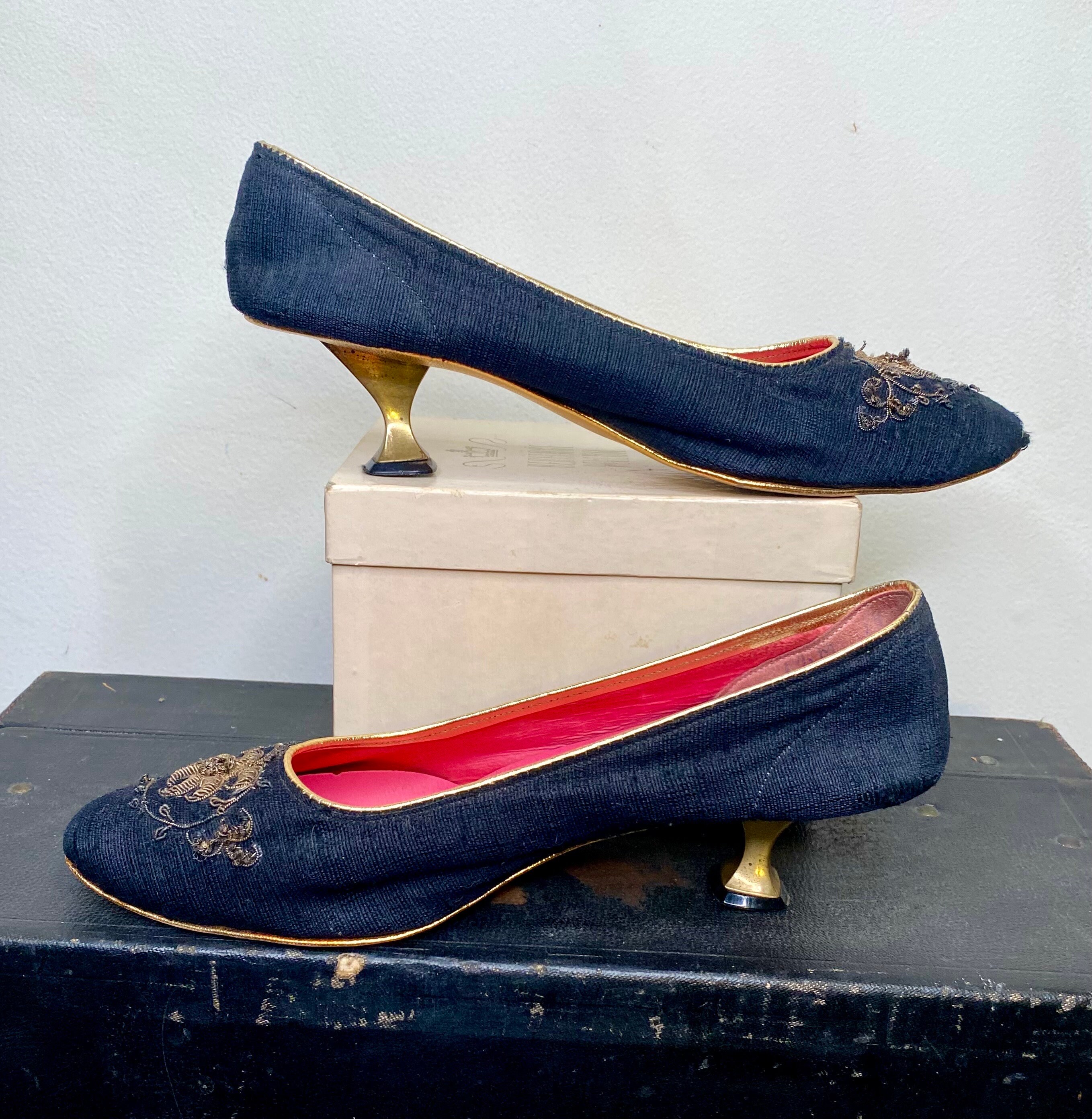 1960's Vintage Taj Tajerie Kitten Heel Evening Shoes, Size 6 1/2 Etsy