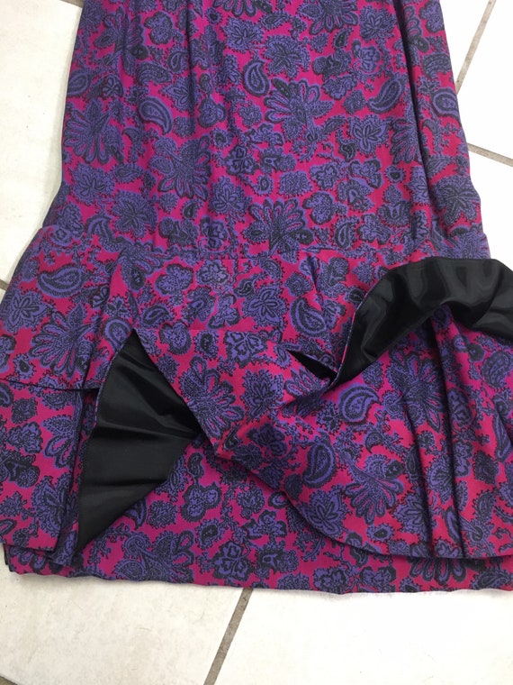Late 50s / 60's Purple PAISLEY Dress, size S - image 6