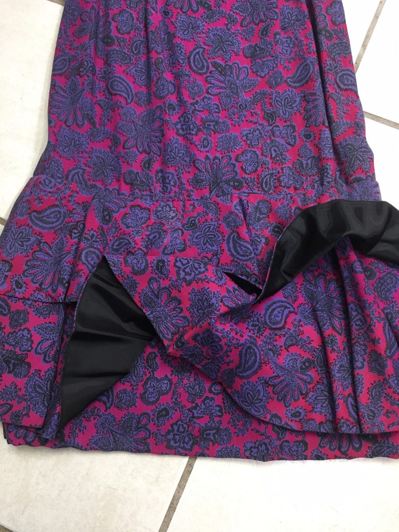 Late 50s / 60's Purple PAISLEY Dress, size S image 6