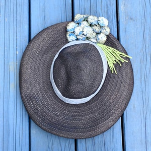 Vintage 50's Straw WIDE BRIMMED Hat / 1950’s Deadstock Hat with Tags