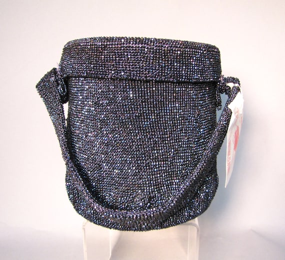 1940's CARNIVAL Glass BEADED Box Bag, Rockabilly … - image 2