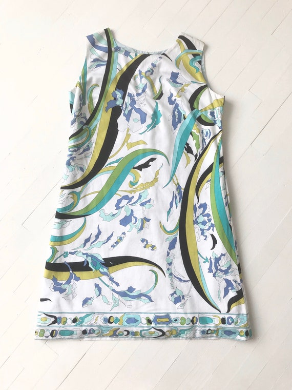 1960's Abstract Border Print Dress - image 3