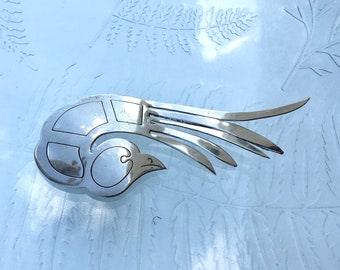 Stylized 1950’s MCM Silver Bird Pin