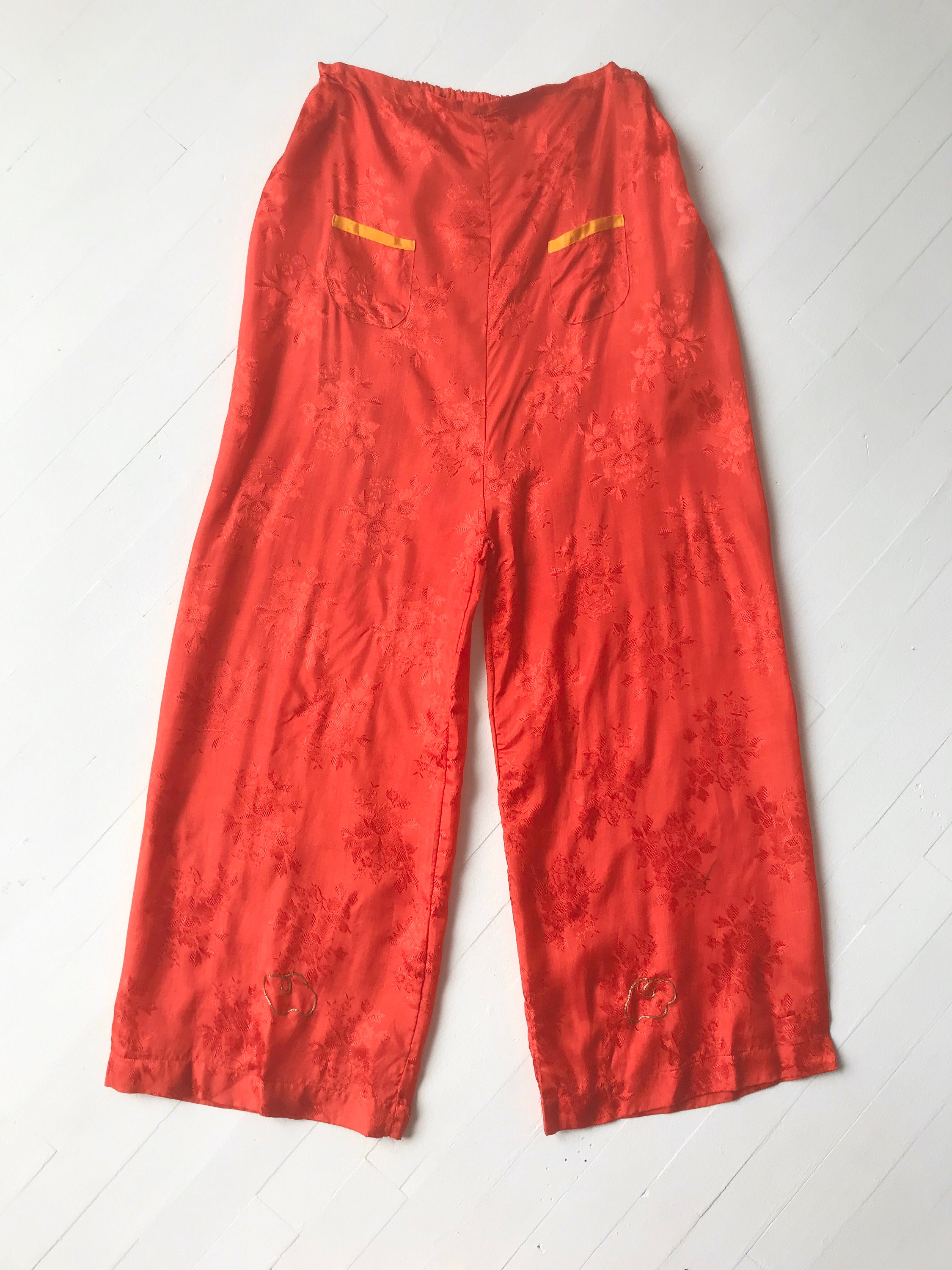 1930s / 1940s Japanese Jacquard Rayon Pajama Set - Etsy