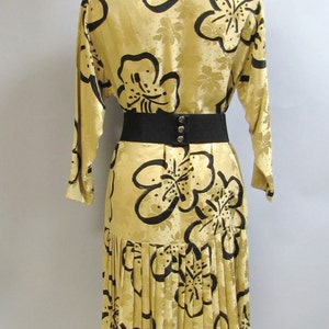 100% SILK, Vintage 80's Does 20's SAKS 5th Ave Dress, size 6 image 4