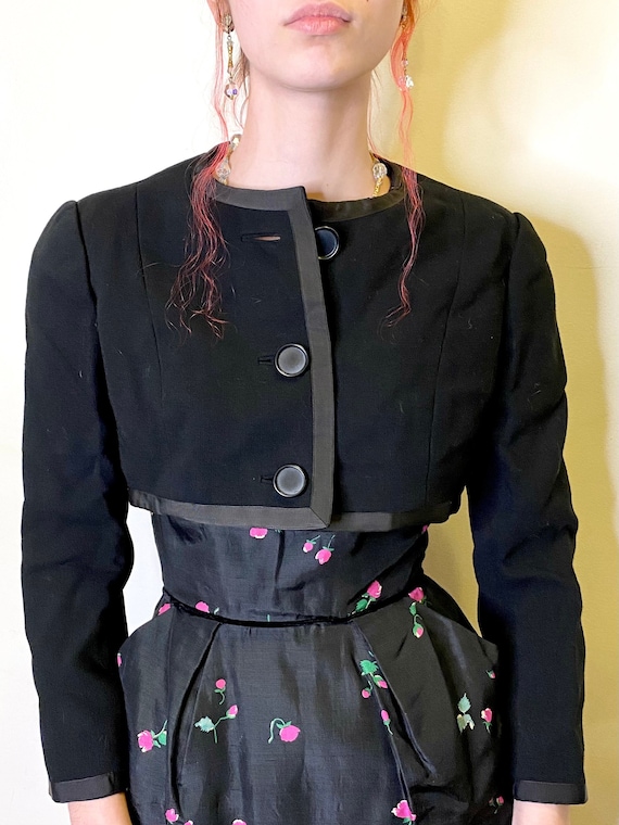 1960's Black GEOFFREY BEENE Designer Cropped Jacke