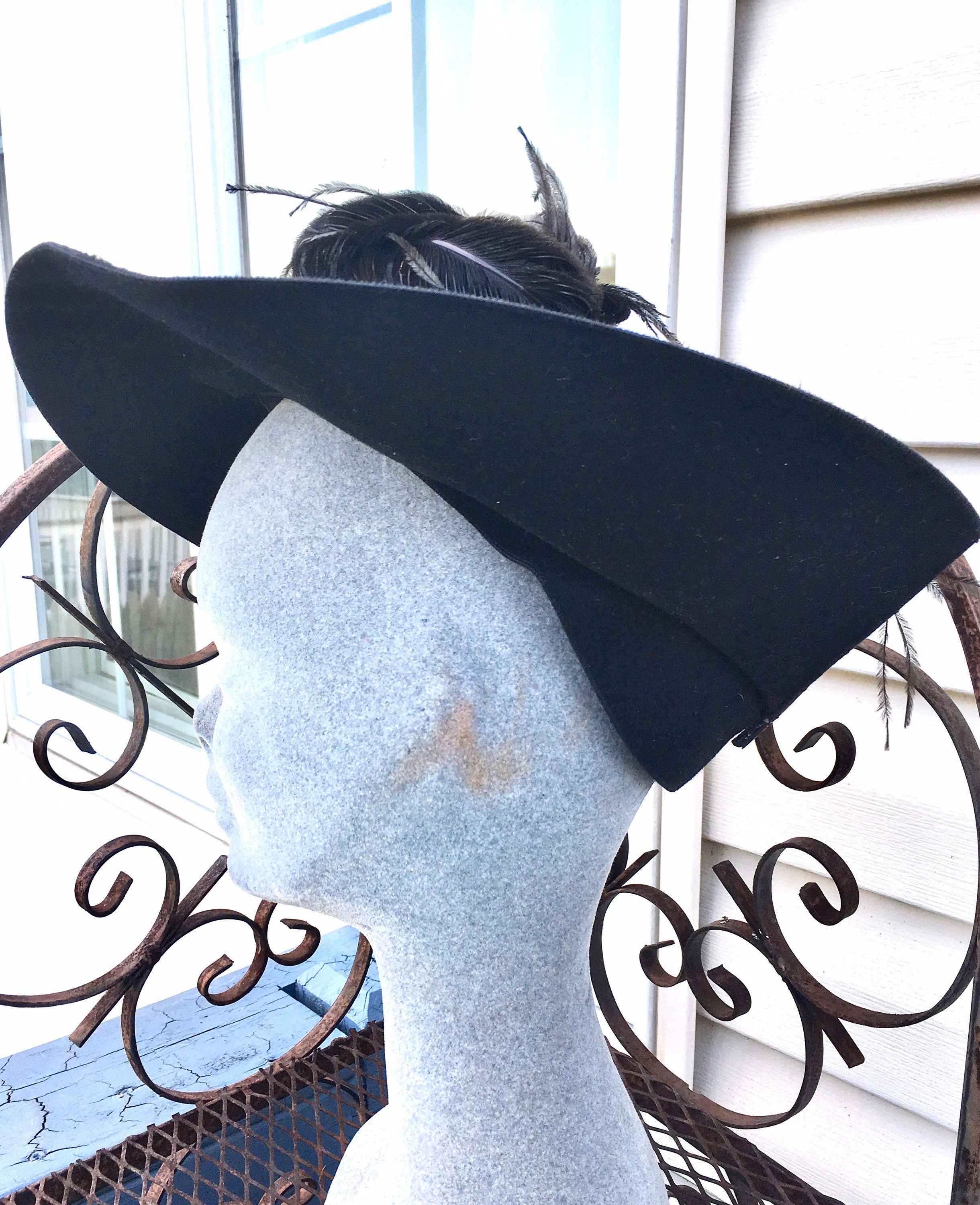 Late 30s/ Early 1940's BEAVER Fur Hat, Vintage 40s Ladies FEDORA