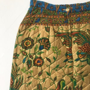 1970's Quilted Botanical Print Maxi Skirt image 4