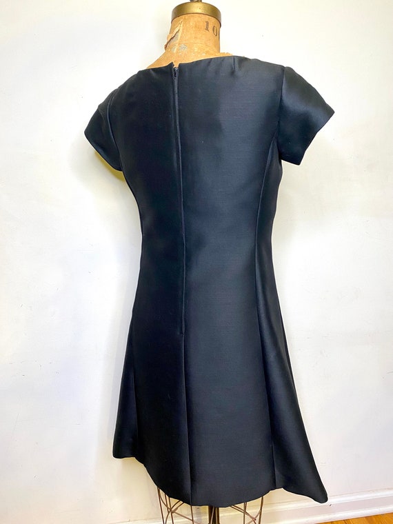 MOD 1960's Black A Line Couture Style Dress / siz… - image 8