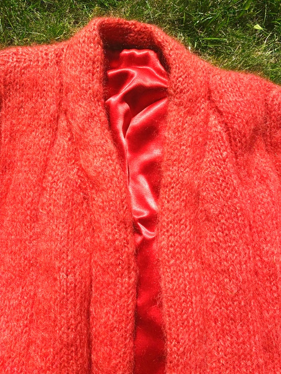 Vintage Salmon Mohair Cardigan Sweater, size M-L - image 6