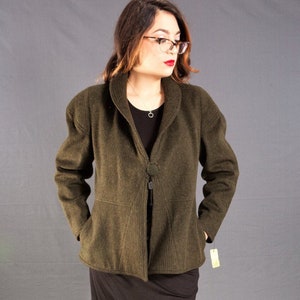 DEADSTOCK 1980&#39;s FENDI WOOL Jacket, Vintage 80s Swing Style Coat, size 6-8, Medium