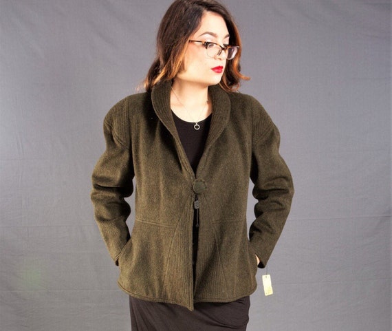 DEADSTOCK 1980's FENDI WOOL Jacket, Vintage 80s Swing Style DEADSTOCK 1980's FENDI WOOL Jacket, Vintage 80s Swing Style