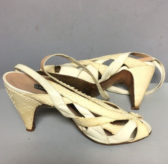 1970's Designer Maud Frizon High Heel Ankle Strap… - image 1