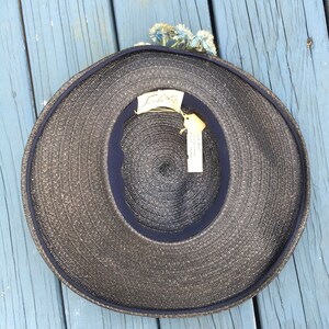 Vintage 50's Straw WIDE BRIMMED Hat / 1950s Deadstock Hat with Tags image 7