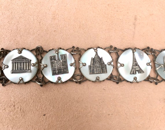 Vintage 1950's MONUMENTS Bracelet, Silver FILIGRE… - image 9