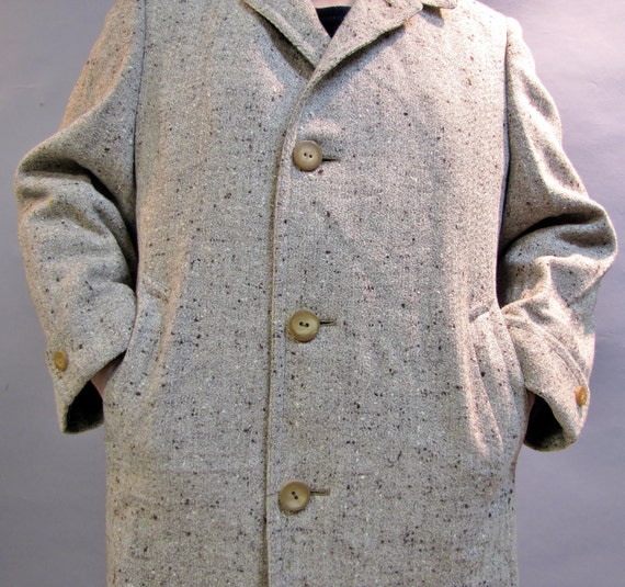 1940's Men's SLUB Coat, IMPORTED Wool TWEED Jacke… - image 5