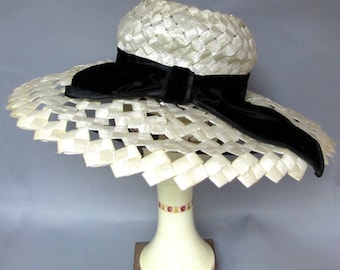 Vintage 1960s "Mr. John CLASSIC" / Wide BRIM Straw Hat / from the BOARDWALK Empire Collection