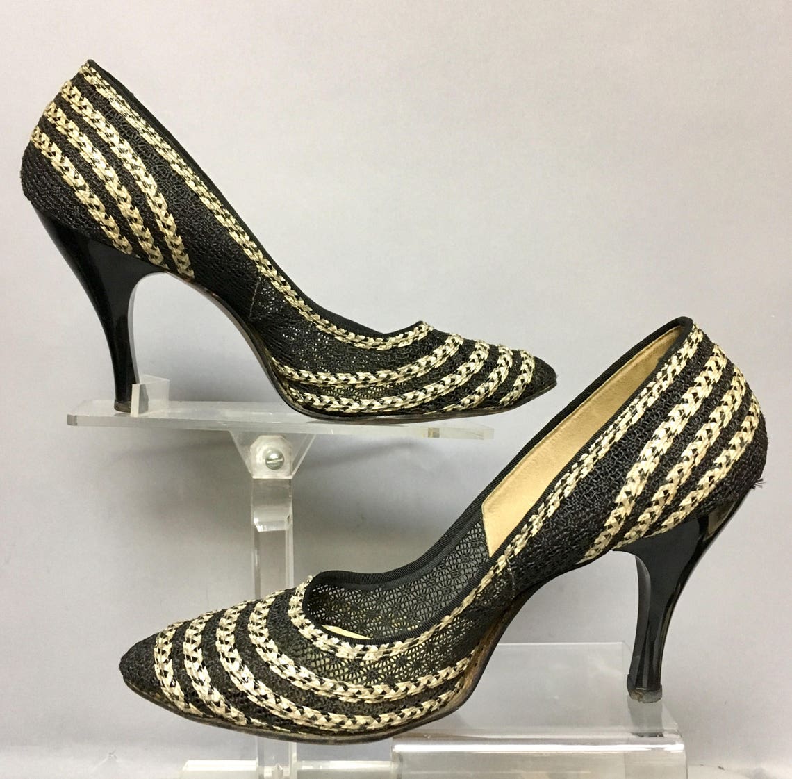 1950's ART DECO Clutch Bag, Matching Vintage 50s High Heel Shoes, Size ...