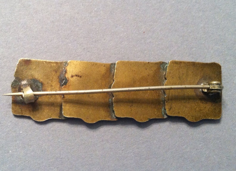 ANTIQUE STEAMPUNK Style WARRIOR Brooch in a Brass Bar Pin from the Early 1900/'s Great for a Man!