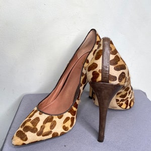 Vince Camuto LEOPARD Print Pony Fur Shoes / Pin Up High Heels / SEX KITTEN Heel size 8.5 image 3