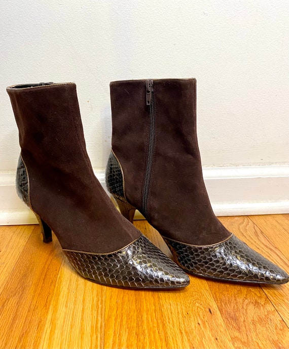 Retro Vintage 1960's Style Ankle Boots by BCBG Ma… - image 1