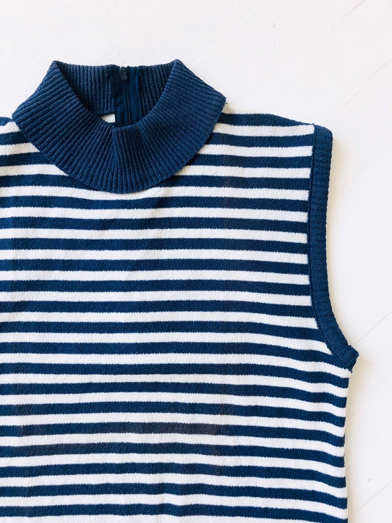 1970s Striped Sleeveless Turtleneck Top Etsy UK