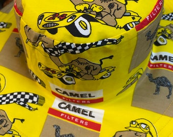 camel cigarettes bucket hat Vintage 70s Joe Filters Cigarette Graphic Boonie Racecar Breathable 100% cotton with eyelet ventilation Vintage Camel Cigarette Hat Camel