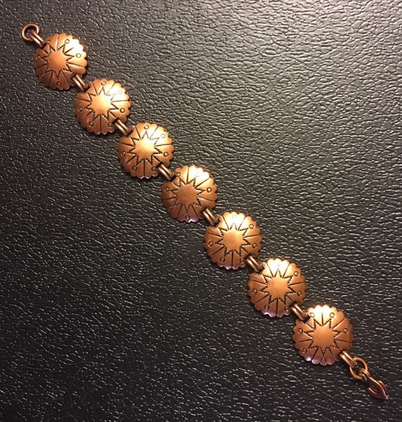 MID CENTURY Modern Copper 1960/'s Vintage COPPER Bracelet Link Bracelet with Star Motif