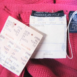 Deadstock UNGARO SWEATER, NOS 1980s Pink Designer Cardigan image 3