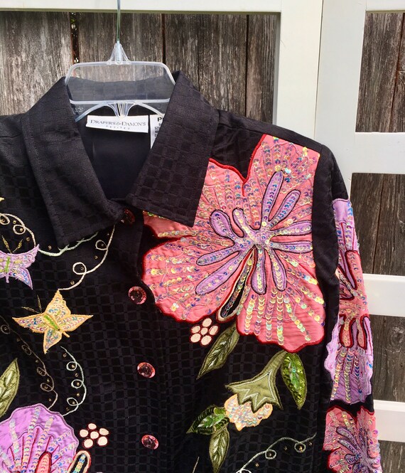 Vintage Floral Pattern Evening Jacket - M main image 1