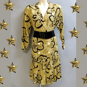 100% SILK, Vintage 80's Does 20's SAKS 5th Ave Dress, size 6 image 1