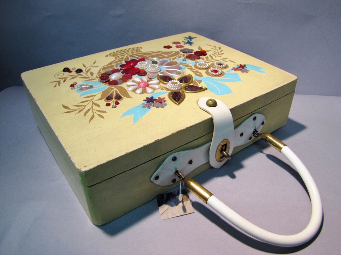 Wooden BOX Bag / Vintage 60's 70's Decorated Purse / Etsy