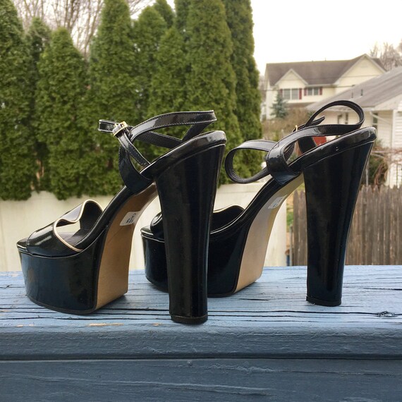 DEADSTOCK 70s Patent LEATHER Ankle Strap Shoes, Vintage DEADSTOCK 70s Patent LEATHER Ankle Strap Shoes, Vintage