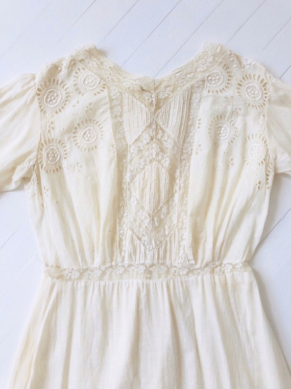 Antique White Eyelet Cotton Dress - image 2