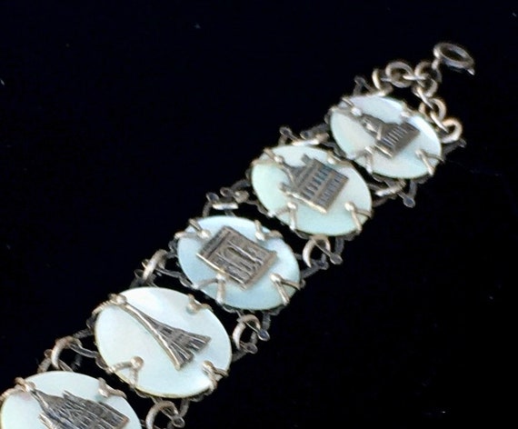 Vintage 1950's MONUMENTS Bracelet, Silver FILIGRE… - image 5