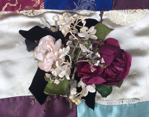 1940's Floral Bergdorf Goodman Fascinator