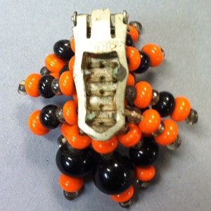 Unsigned MIRIAM HASKELL Designer, Glass Bead DRESS Clip, Vintage 1940's Ww2 Brooch Pin image 2