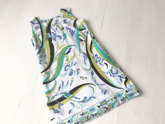 1960's Abstract Border Print Dress